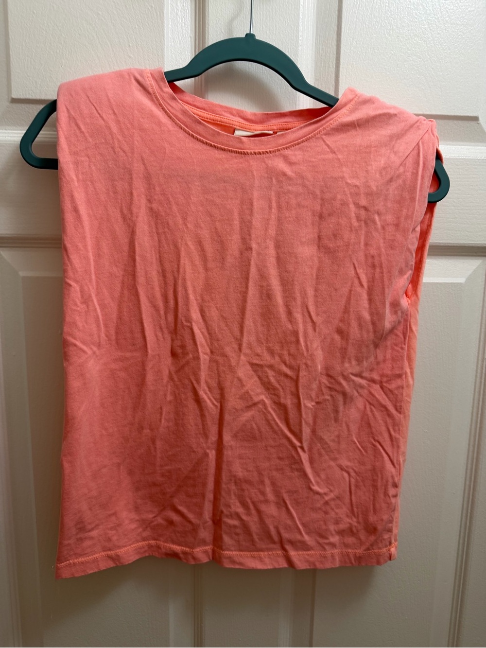 SO Coral Muscle Tee - Sleeveless Cotton Top